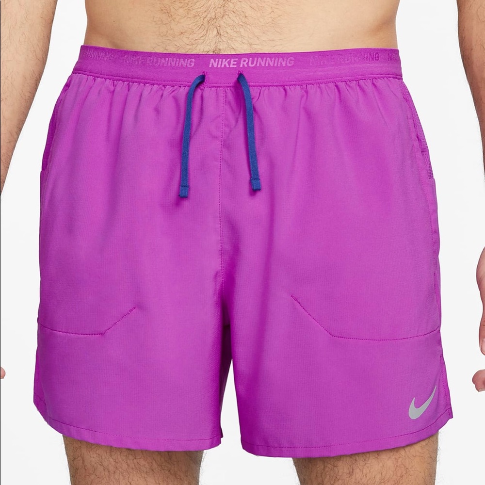 WORN ONCE! Nike Stride Mens 5” Purple Running shorts size Small